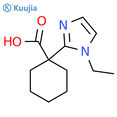 1-(1-ethyl-1H-imidazol-2-yl)cyclohexane-1-carboxylic acid structure