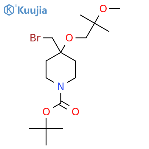 tert-butyl 4-(bromomethyl)-4-(2-methoxy-2-methylpropoxy)piperidine-1-carboxylate structure