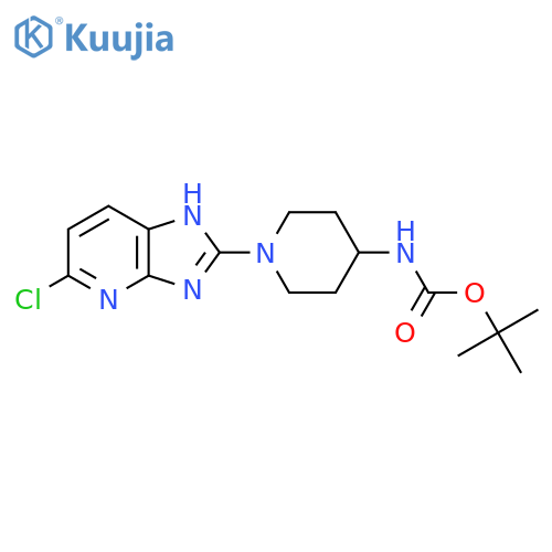 tert-butyl N-(1-{5-chloro-1H-imidazo[4,5-b]pyridin-2-yl}piperidin-4-yl)carbamate structure