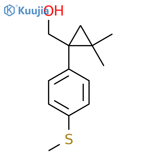 {2,2-dimethyl-1-4-(methylsulfanyl)phenylcyclopropyl}methanol structure