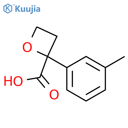 2-Oxetanecarboxylic acid, 2-(3-methylphenyl)- structure