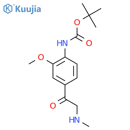 tert-butyl N-{2-methoxy-4-2-(methylamino)acetylphenyl}carbamate structure
