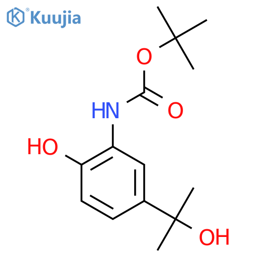 tert-butyl N-2-hydroxy-5-(2-hydroxypropan-2-yl)phenylcarbamate structure