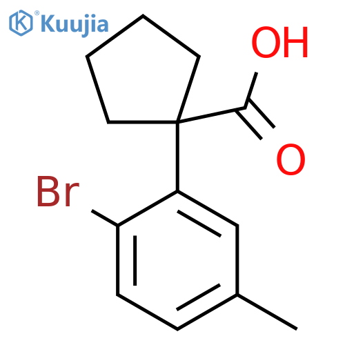 1-(2-bromo-5-methylphenyl)cyclopentane-1-carboxylic acid structure
