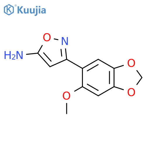 3-(6-methoxy-1,3-dioxaindan-5-yl)-1,2-oxazol-5-amine structure