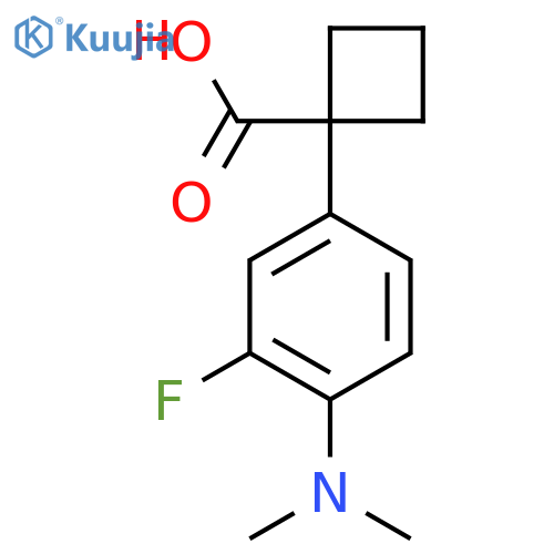 1-4-(dimethylamino)-3-fluorophenylcyclobutane-1-carboxylic acid structure
