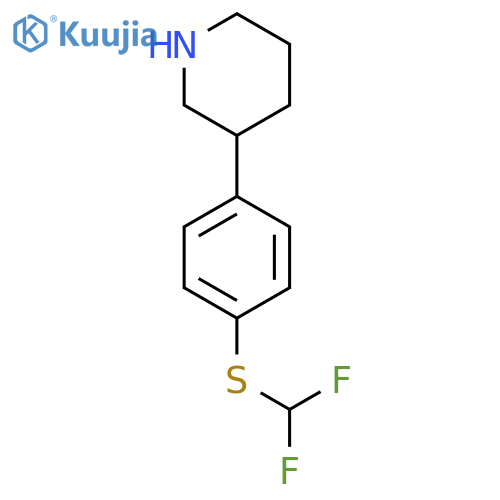 3-{4-(difluoromethyl)sulfanylphenyl}piperidine structure