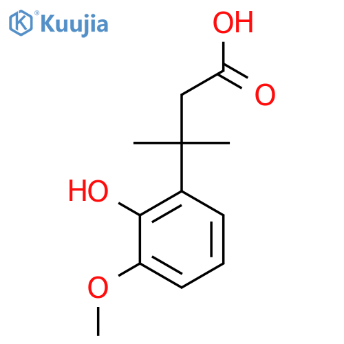 3-(2-Hydroxy-3-methoxyphenyl)-3-methylbutanoic acid structure