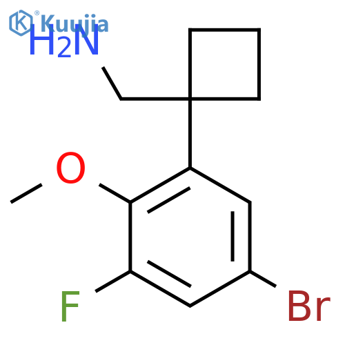 1-(5-bromo-3-fluoro-2-methoxyphenyl)cyclobutylmethanamine structure