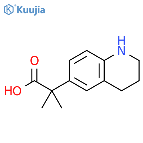 2-methyl-2-(1,2,3,4-tetrahydroquinolin-6-yl)propanoic acid structure