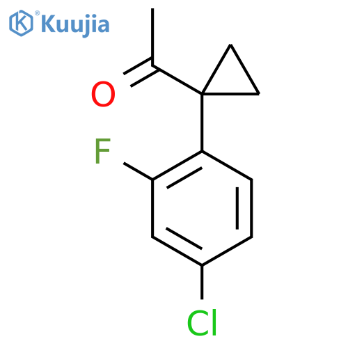 1-1-(4-chloro-2-fluorophenyl)cyclopropylethan-1-one structure