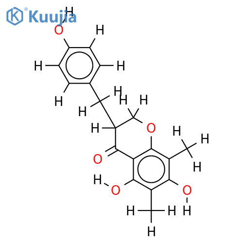 (3R)-5,7-dihydroxyl-6,8-dimethyl-3-(4?-hydroxylbenzyl)chroman-4-one structure