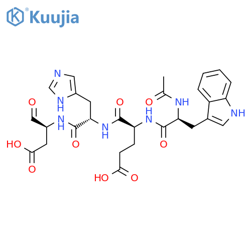 Ac-Trp-Glu-His-Asp-aldehyde (pseudo acid) structure
