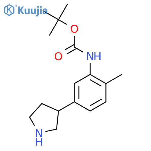 tert-butyl N-2-methyl-5-(pyrrolidin-3-yl)phenylcarbamate structure