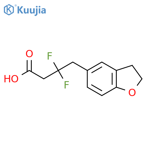 4-(2,3-dihydro-1-benzofuran-5-yl)-3,3-difluorobutanoic acid structure