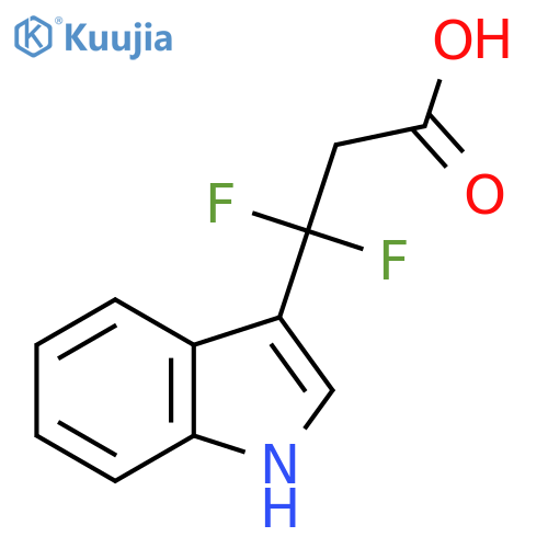 3,3-difluoro-3-(1H-indol-3-yl)propanoic acid structure