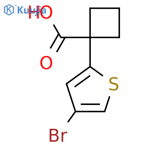 1-(4-bromothiophen-2-yl)cyclobutane-1-carboxylic acid structure