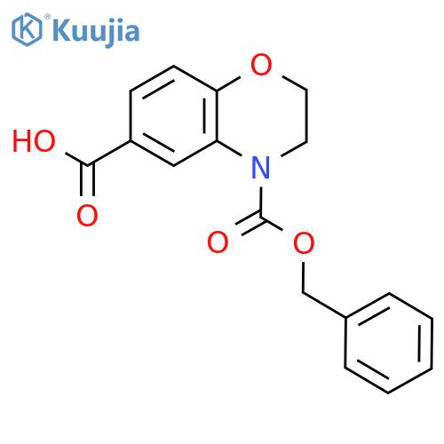 4-(benzyloxy)carbonyl-3,4-dihydro-2H-1,4-benzoxazine-6-carboxylic acid structure