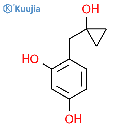 4-(1-hydroxycyclopropyl)methylbenzene-1,3-diol structure