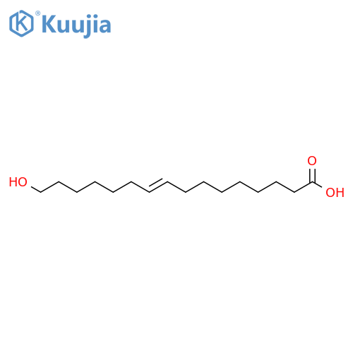 9-Hexadecenoic acid, 16-hydroxy-, (E)- structure