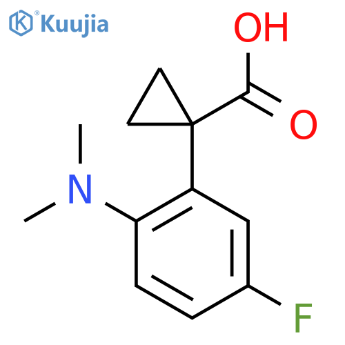 1-2-(dimethylamino)-5-fluorophenylcyclopropane-1-carboxylic acid structure