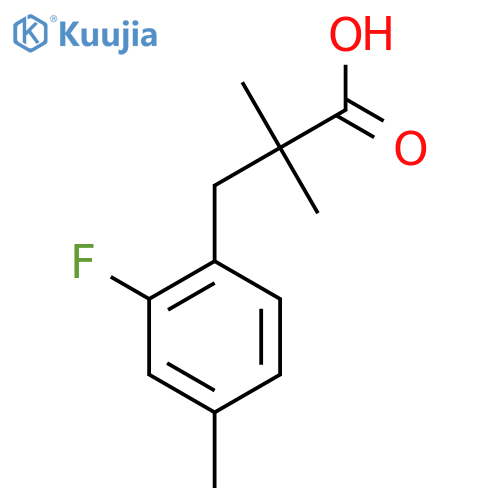 3-(2-fluoro-4-methylphenyl)-2,2-dimethylpropanoic acid structure
