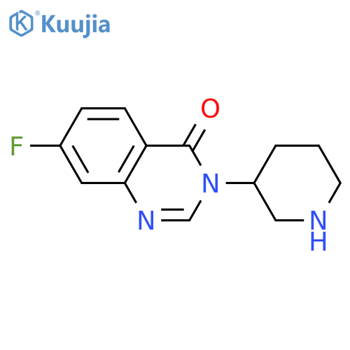 7-fluoro-3-(piperidin-3-yl)-3,4-dihydroquinazolin-4-one structure