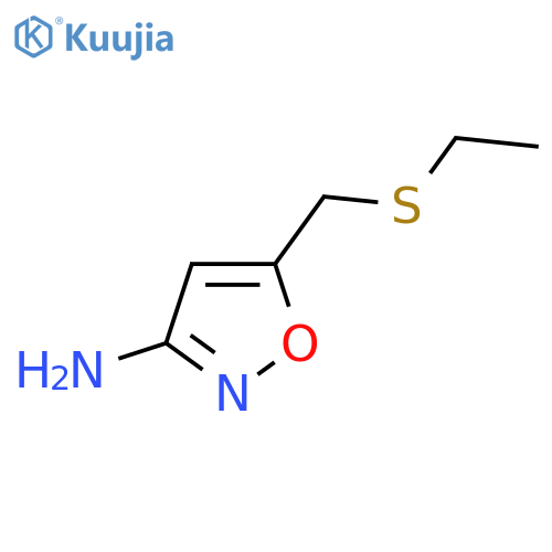 5-(ethylsulfanyl)methyl-1,2-oxazol-3-amine structure