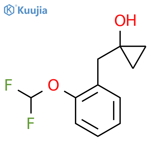 1-{2-(difluoromethoxy)phenylmethyl}cyclopropan-1-ol structure