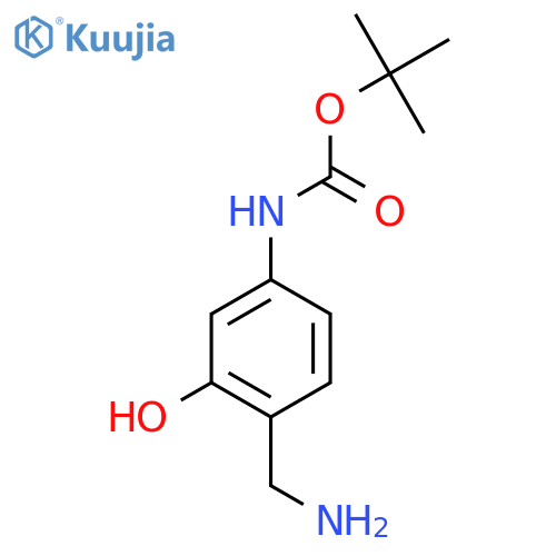 tert-butyl N-4-(aminomethyl)-3-hydroxyphenylcarbamate structure