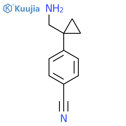 4-1-(aminomethyl)cyclopropylbenzonitrile structure