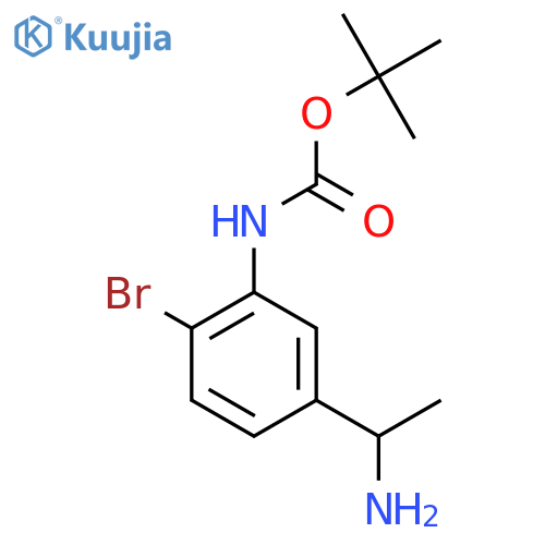 tert-butyl N-5-(1-aminoethyl)-2-bromophenylcarbamate structure