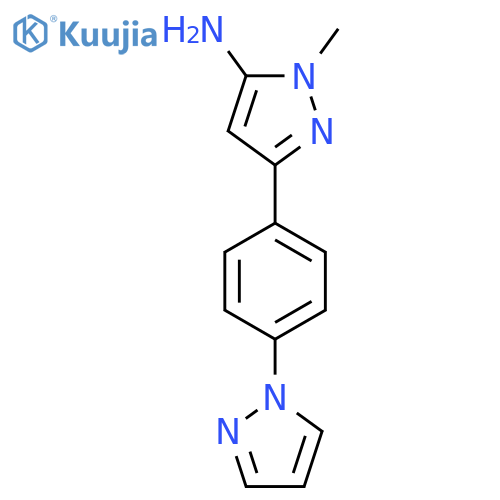 1-methyl-3-4-(1H-pyrazol-1-yl)phenyl-1H-pyrazol-5-amine structure