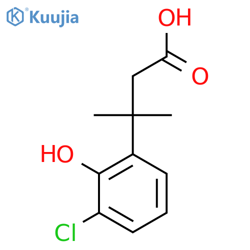 3-(3-chloro-2-hydroxyphenyl)-3-methylbutanoic acid structure