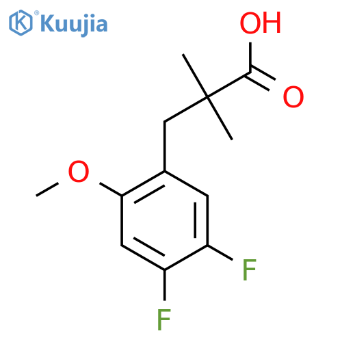 3-(4,5-Difluoro-2-methoxyphenyl)-2,2-dimethylpropanoic acid structure