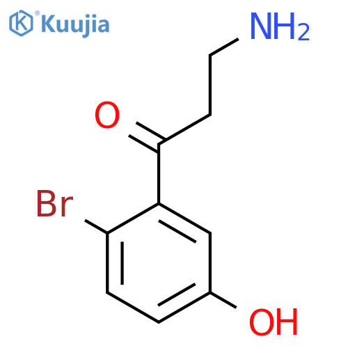3-amino-1-(2-bromo-5-hydroxyphenyl)propan-1-one structure