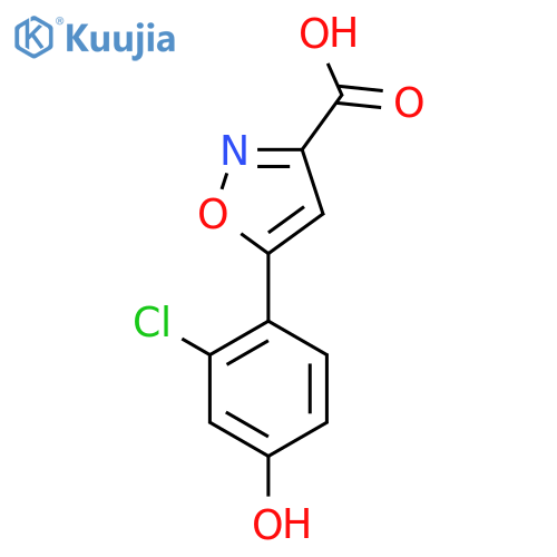 5-(2-chloro-4-hydroxyphenyl)-1,2-oxazole-3-carboxylic acid structure