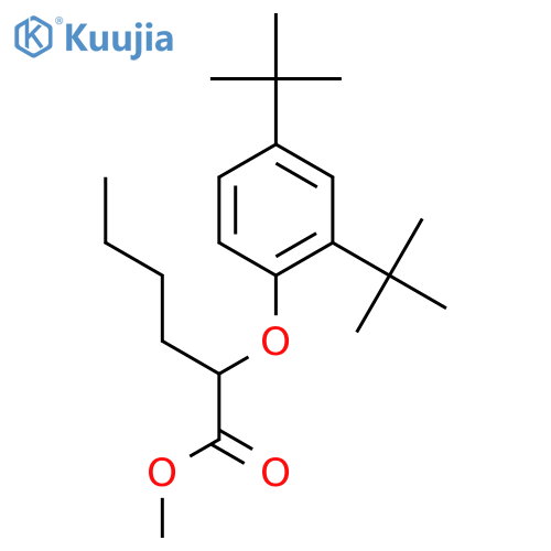 Hexanoic acid, 2-[2,4-bis(1,1-dimethylethyl)phenoxy]-, methyl ester structure