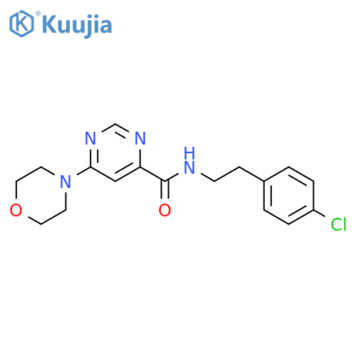 N-[2-(4-chlorophenyl)ethyl]-6-(morpholin-4-yl)pyrimidine-4-carboxamide structure