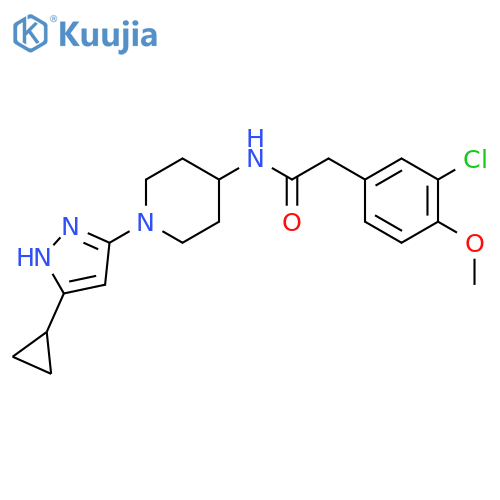 2-(3-chloro-4-methoxyphenyl)-N-1-(5-cyclopropyl-1H-pyrazol-3-yl)piperidin-4-ylacetamide structure