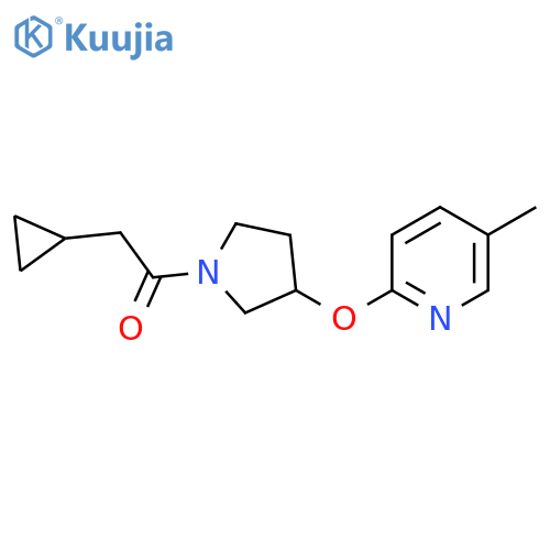 2-Cyclopropyl-1-(3-((5-methylpyridin-2-yl)oxy)pyrrolidin-1-yl)ethanone structure
