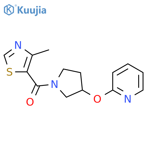 (4-Methylthiazol-5-yl)(3-(pyridin-2-yloxy)pyrrolidin-1-yl)methanone structure