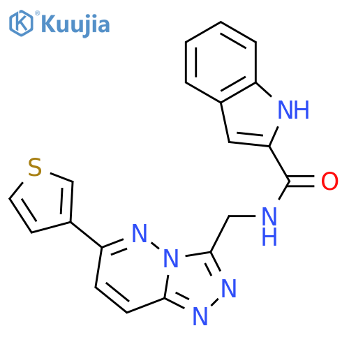 N-{[6-(thiophen-3-yl)-[1,2,4]triazolo[4,3-b]pyridazin-3-yl]methyl}-1H-indole-2-carboxamide structure