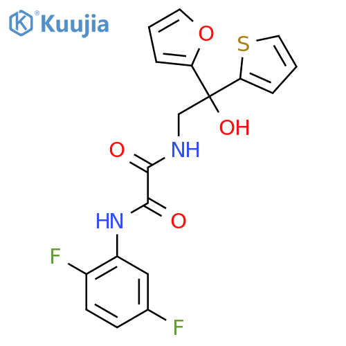 N'-(2,5-difluorophenyl)-N-2-(furan-2-yl)-2-hydroxy-2-(thiophen-2-yl)ethylethanediamide structure