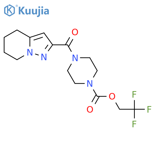 2,2,2-trifluoroethyl 4-{4H,5H,6H,7H-pyrazolo[1,5-a]pyridine-2-carbonyl}piperazine-1-carboxylate structure