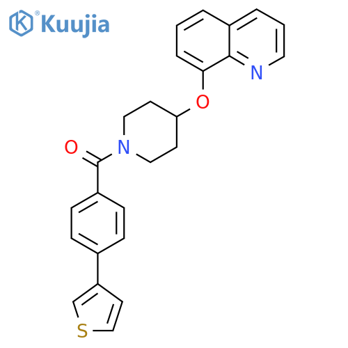 (4-(Quinolin-8-yloxy)piperidin-1-yl)(4-(thiophen-3-yl)phenyl)methanone structure