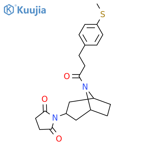 1-((1R,5S)-8-(3-(4-(methylthio)phenyl)propanoyl)-8-azabicyclo[3.2.1]octan-3-yl)pyrrolidine-2,5-dione structure