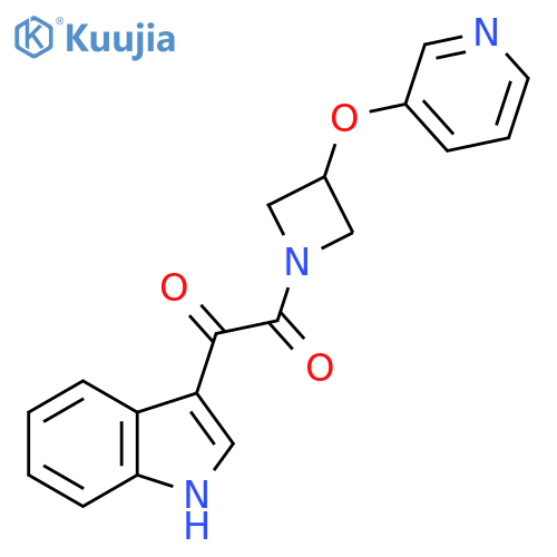 1-(1H-indol-3-yl)-2-3-(pyridin-3-yloxy)azetidin-1-ylethane-1,2-dione structure