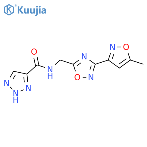 N-{3-(5-methyl-1,2-oxazol-3-yl)-1,2,4-oxadiazol-5-ylmethyl}-1H-1,2,3-triazole-5-carboxamide structure