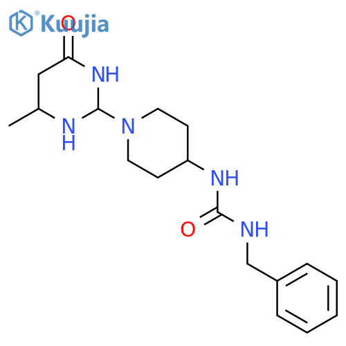 1-benzyl-3-[1-(4-methyl-6-oxo-1,6-dihydropyrimidin-2-yl)piperidin-4-yl]urea structure
